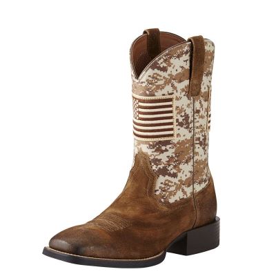 Ariat Sport Patriot Kahverengi / Beyaz Western Csizma Erkek (30820-832)